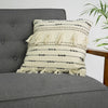 Hand-Woven Cream Boho Moroccan Decorative Throw Pillow - 17" x 17"